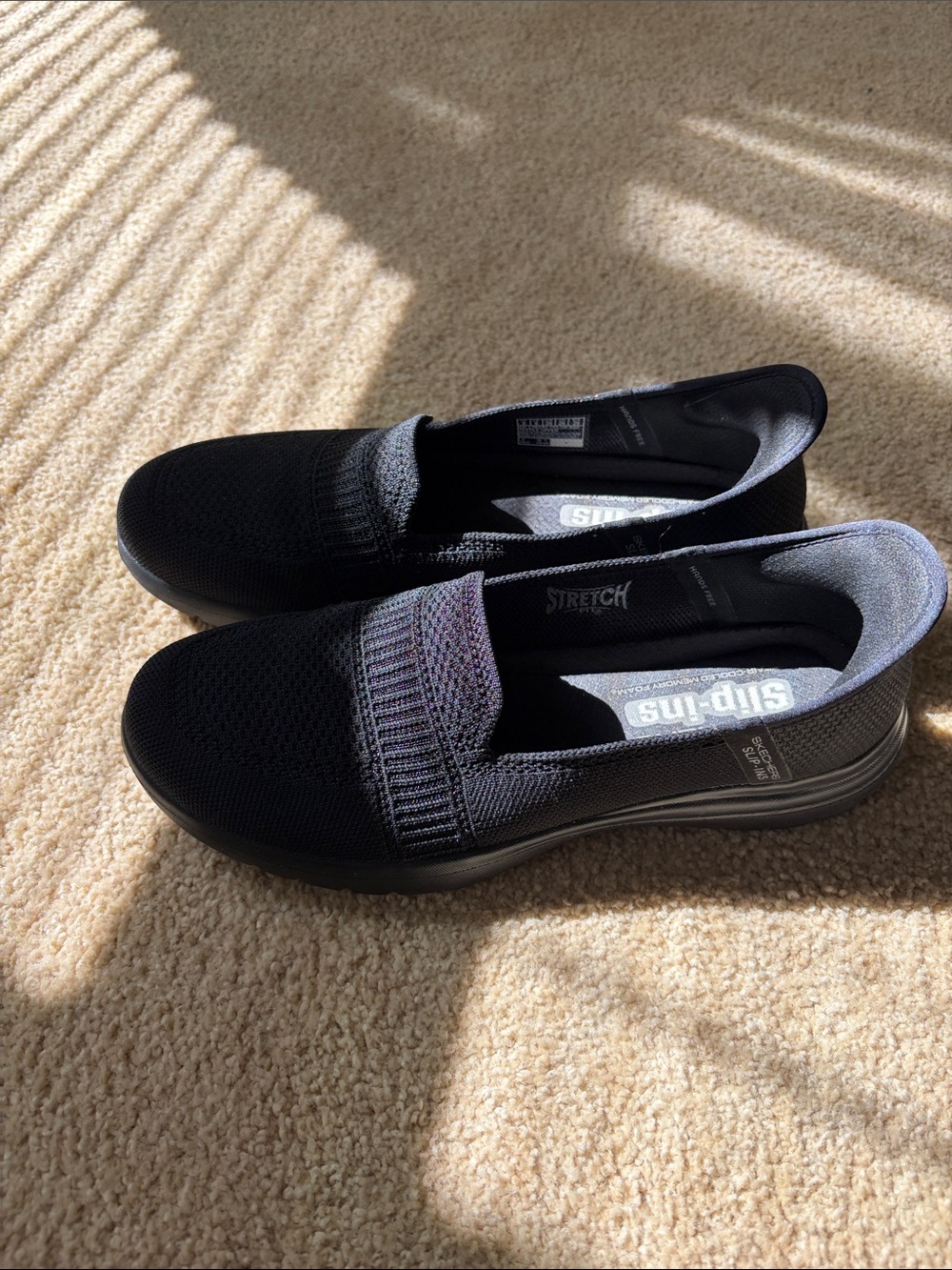 Skechers Women's Black Slip-On Knit Comfort Shoes